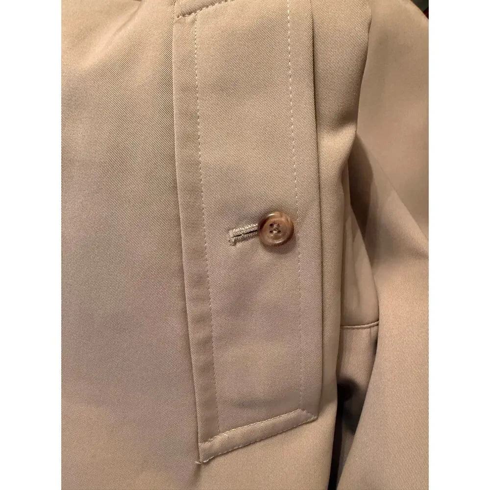 Burberry Trench Coat Mens 46 Regular Tan Nova Check Lining Removable Wool Liner